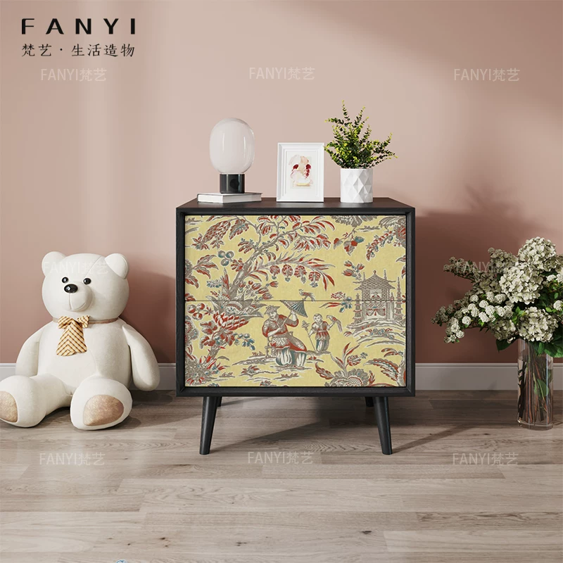 Журнальный шкаф Modern Simple Bedroom Solid Wood Border Cabinet Home U.S. Light luxury edges Simple storage container