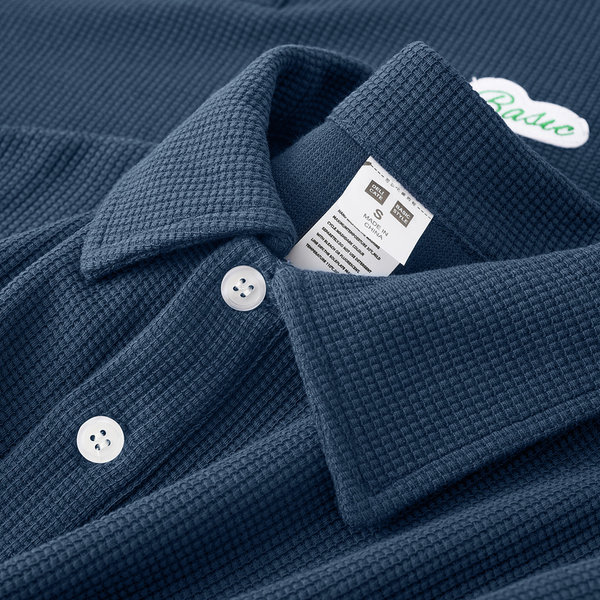 Синий лонгслив, футболка polo, рубашка для отдыха для влюбленных, с вышивкой