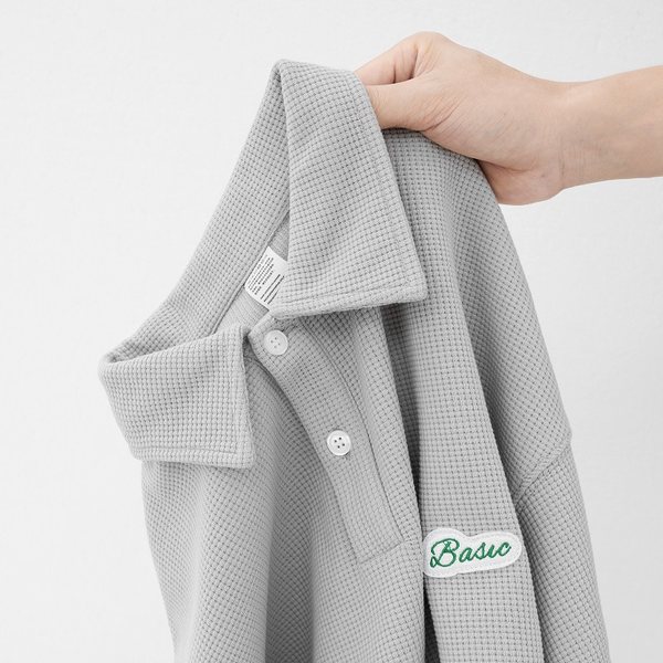 Японский лонгслив, футболка polo, осенняя рубашка, с вышивкой, оверсайз