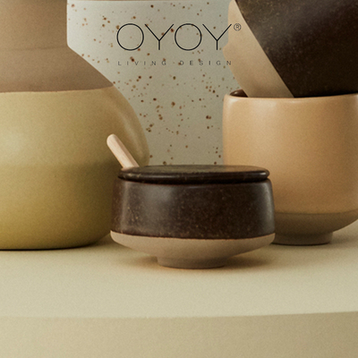 [丹麦OYOY粗陶瓷北欧日式侘戚风糖罐调味品罐轻奢进口餐具餐桌装饰]