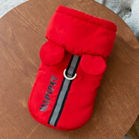 С капюшоном, красный, с медвежатами