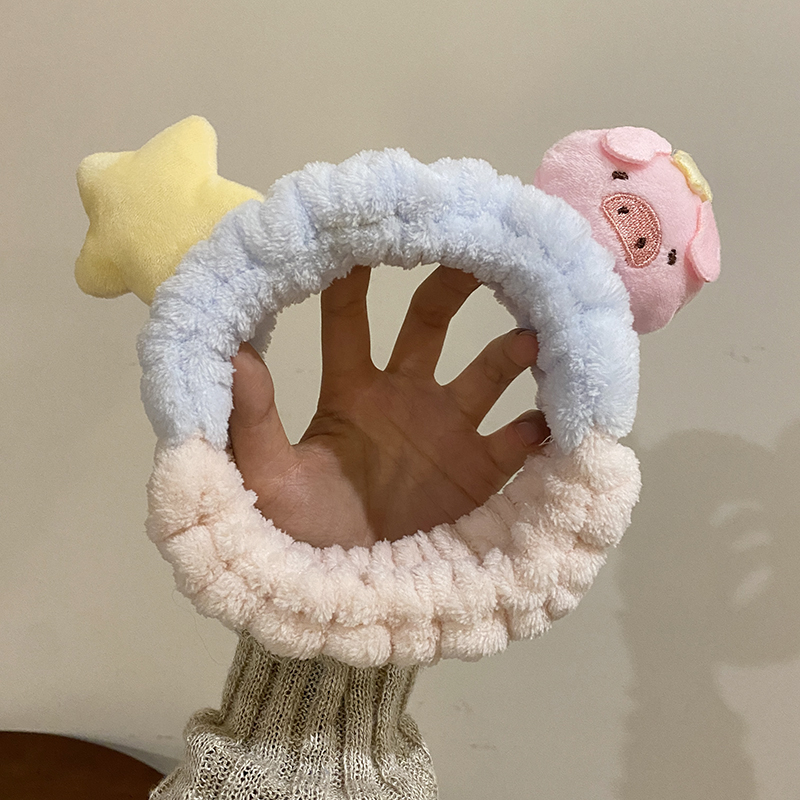 Herbst und Winter Haarband Mädchen süße Stern Ferkel Make-up waschen Gesicht zarte rutschfeste Stirnband_voghion.com