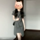 [Серый] [Французский/темперамент/Популярная/щедрая юбка/высокое чувство/холодное ветер/стиль/стиль 10 000 видов/маленький человек высокий/мясо тонкое/лето]