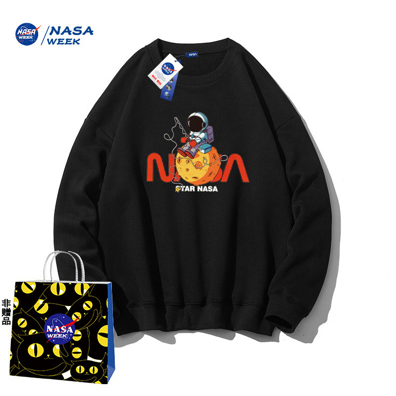 NASA WEEK yumaloq yoqali kapshonli, erkaklar va ayollar uchun shimlar, yarim mavsum to'plami, 2023, katta o'lchamli, sodda va nafis dizayn, sevganlar uchun