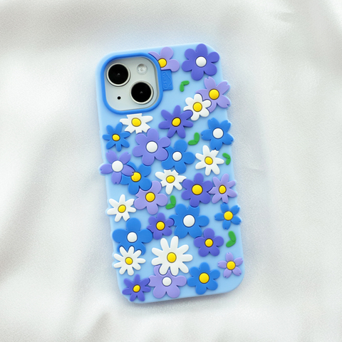 3D Flower Silicone For Girls, Shockproof, Anti-Fall – 16, 15, 14, 13, 12 iPhone Case