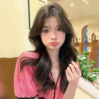taobao agent Curly wig, wavy hair locks made from real hair, helmet with hair parting, bangs