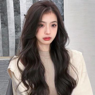 taobao agent Wig, curly wavy bangs with hair parting, helmet, adds volume