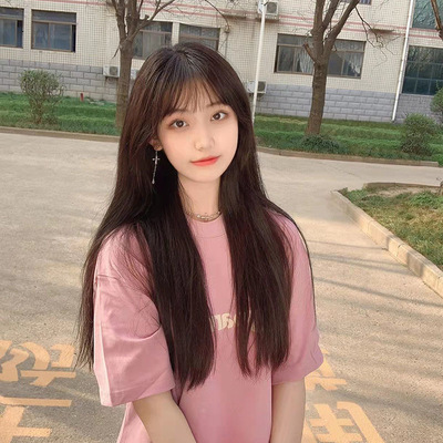 taobao agent Wig, bangs, helmet, straight hair, Lolita style, internet celebrity