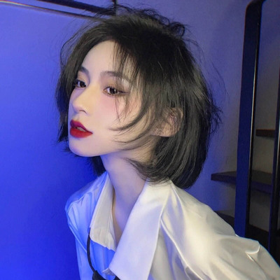 taobao agent Hair mesh, bangs with hair parting, helmet, straight hair, internet celebrity, bright catchy style