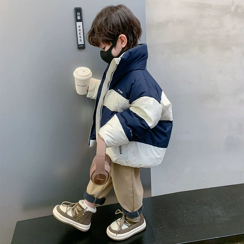 Детский пуховик для мальчиков, демисезонная бархатная куртка, коллекция 2022, утиный пух