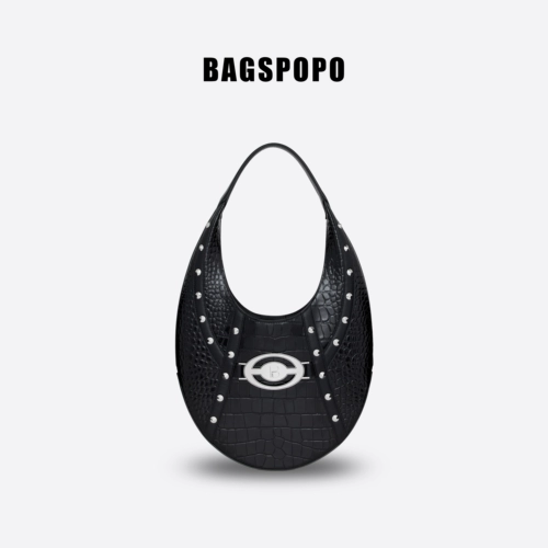 Сумка для яиц BAGSPOPO, первый слой из воловьей кожи с крокодиловым узором