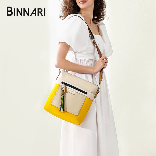 Желтая водоотталкивающая импортная нейлоновая сумка через плечо для отдыха, 2023, премиум класс