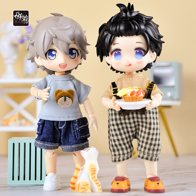 taobao agent OB11 baby bear short -sleeved T -shirt back pants ymy gsc P9 ufdoll 12 points bjd doll clothes