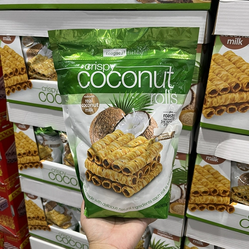 Costco покупка импортированных тропических полей хрустящие кокосовые рулоны таро вкусовый рулон.