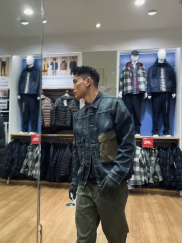 Ретро джинсовая демисезонная мужская куртка для влюбленных, в американском стиле