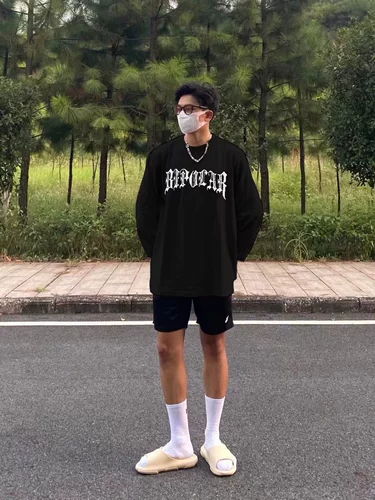 Хлопковый базовый приятный телу лонгслив в стиле хип-хоп для отдыха, этнический стиль, осенний