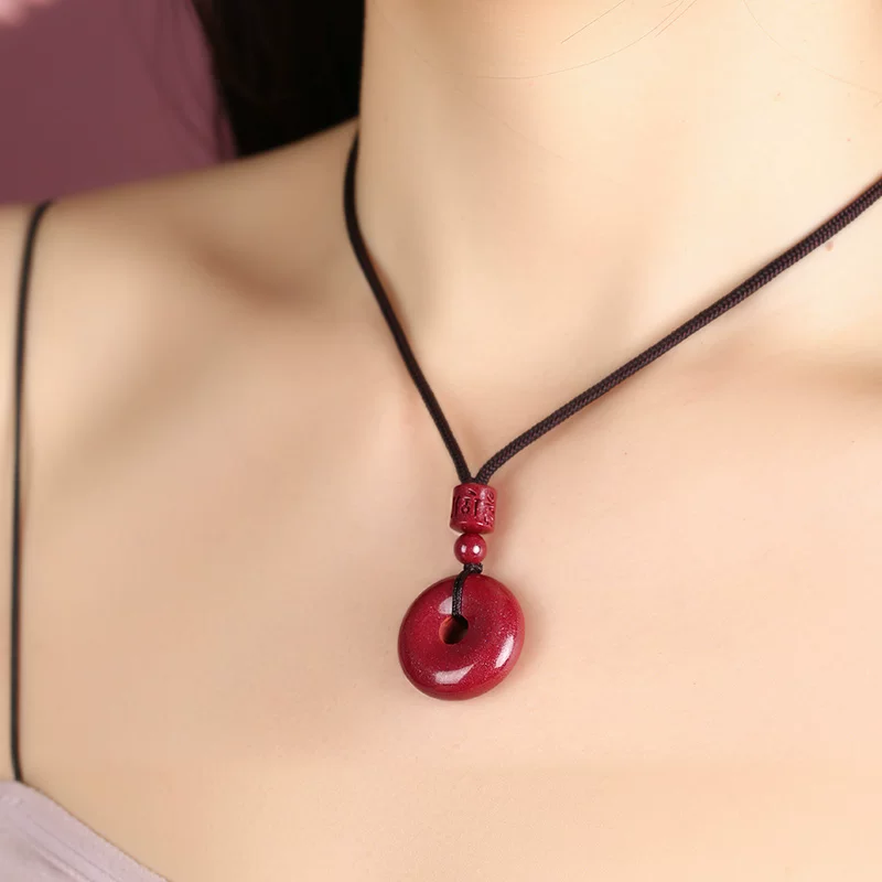 紫金砂 朱砂平安扣吊坠 挂绳挂饰 男女老小 项链挂件【含师傅祈福，发货周期7-20天】