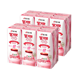 韩国进口宾格瑞香蕉牛奶200ml*12盒