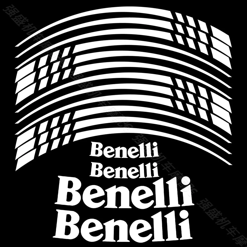 rim sticker set white benelli #10