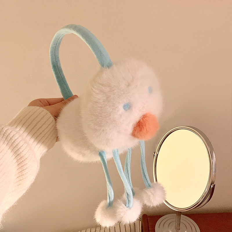 Niedlicher Schneemann, große Plüsch-Ohrenschützer, kältebeständig und warmhaltend, für den Winter, Ohrwickel, warmhaltend, Reit-Ohrschutz, Ohrabdeckung_voghion.com