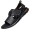 Black 85018 genuine leather sandals