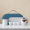 Белый - горшок с тремя чашками + чайная банка + чайная тарелка синий эллиптический пакет