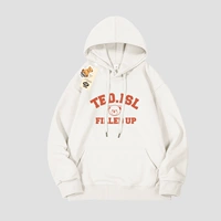 Красная белая толстовка с капюшоном