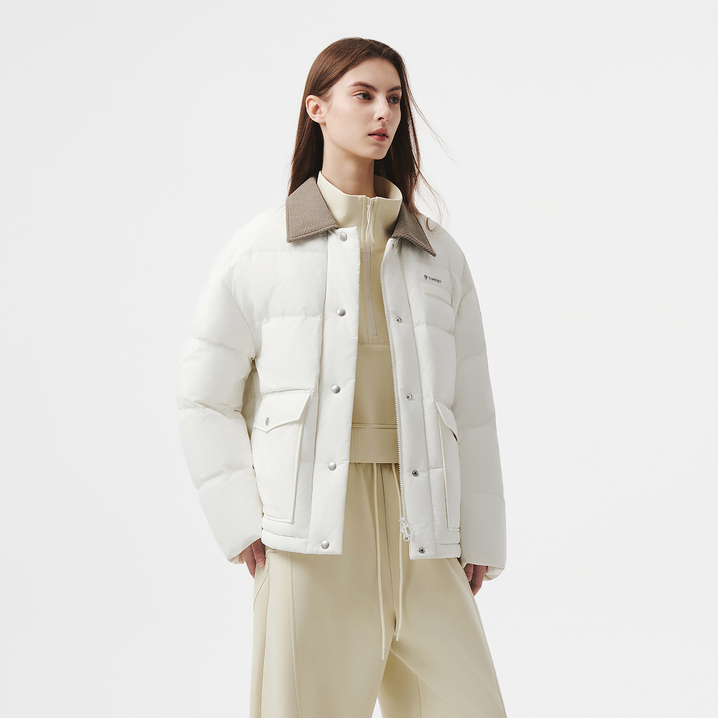 公开放淡宝【坦博尔】衬衫领巴恩风羽绒服