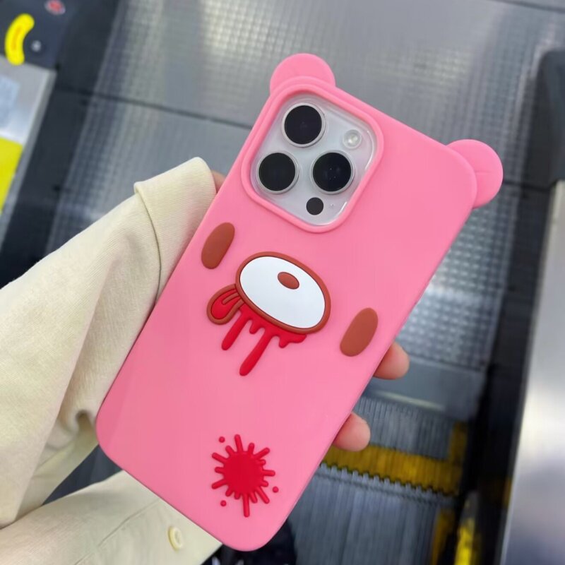 Pink Bunny Bloody Bear Creature iPhone Case