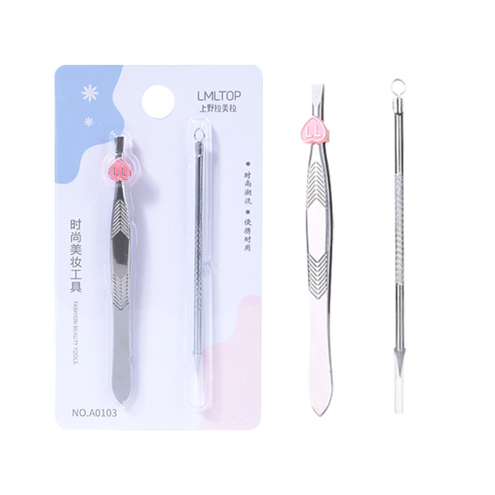 Eyebrow clips and needles [combination]