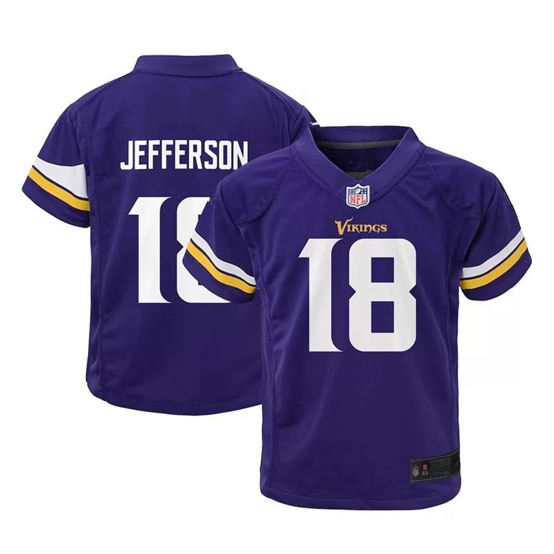 Детская футбольная куртка NFL Minnesota Vikings №18 Джэфферсон