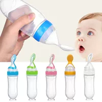 Baby Feeding Bottle Spoon Baby Food Feeder with Standing Bas