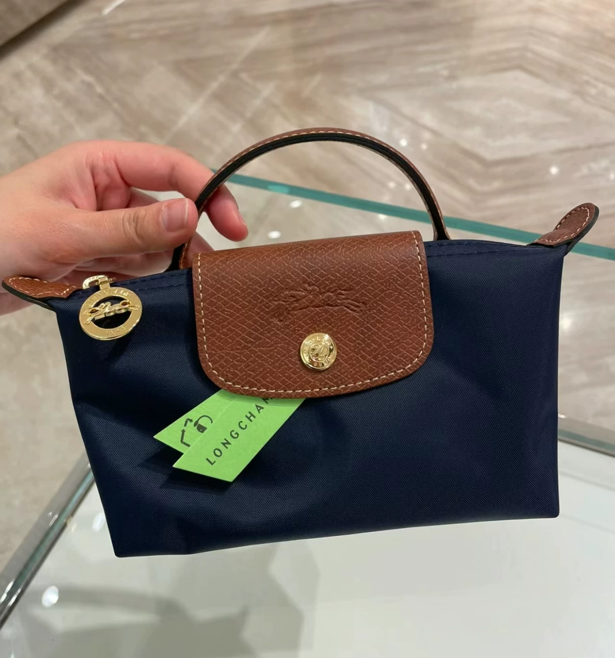Строго отобранная во Франции сумка Longchamp MINI Mini Mini Dumpling Women Hands Hands Pack Short Paper White