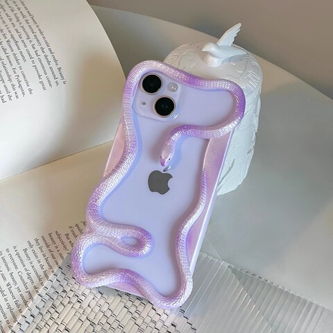 Pink Pearlescent Snake 3D Metal Accent iPhone Case