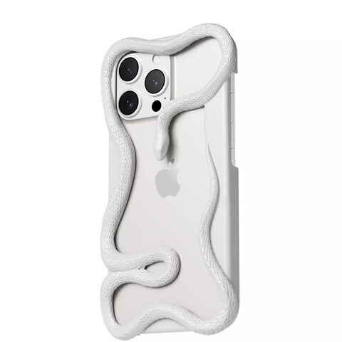 Pink Pearlescent Snake 3D Metal Accent iPhone Case