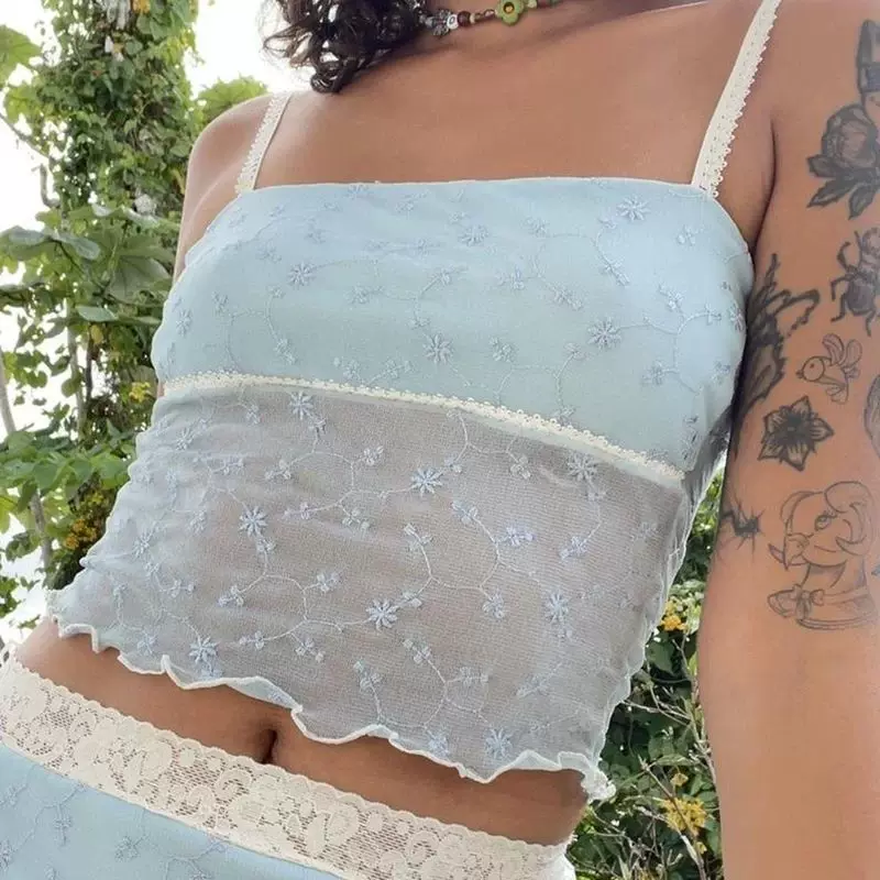 Топ Maemukilabe Fairy Coquette Milkmaid Y2K, белый кружевной, размеры S–L