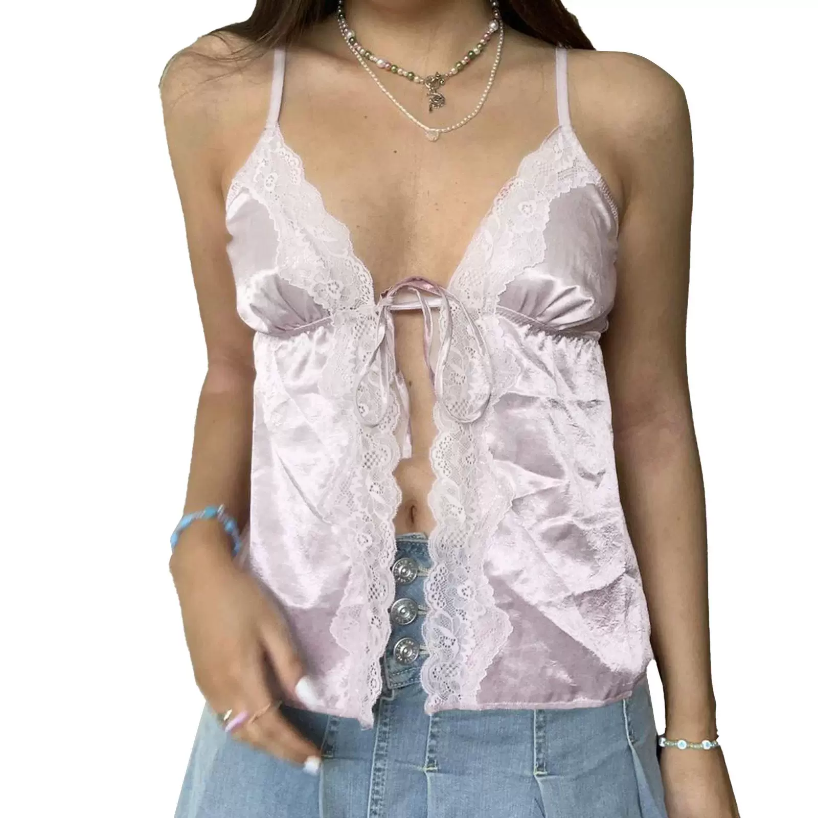 Топ Maemukilabe Fairy Coquette Milkmaid Y2K, белый кружевной, размеры S–L