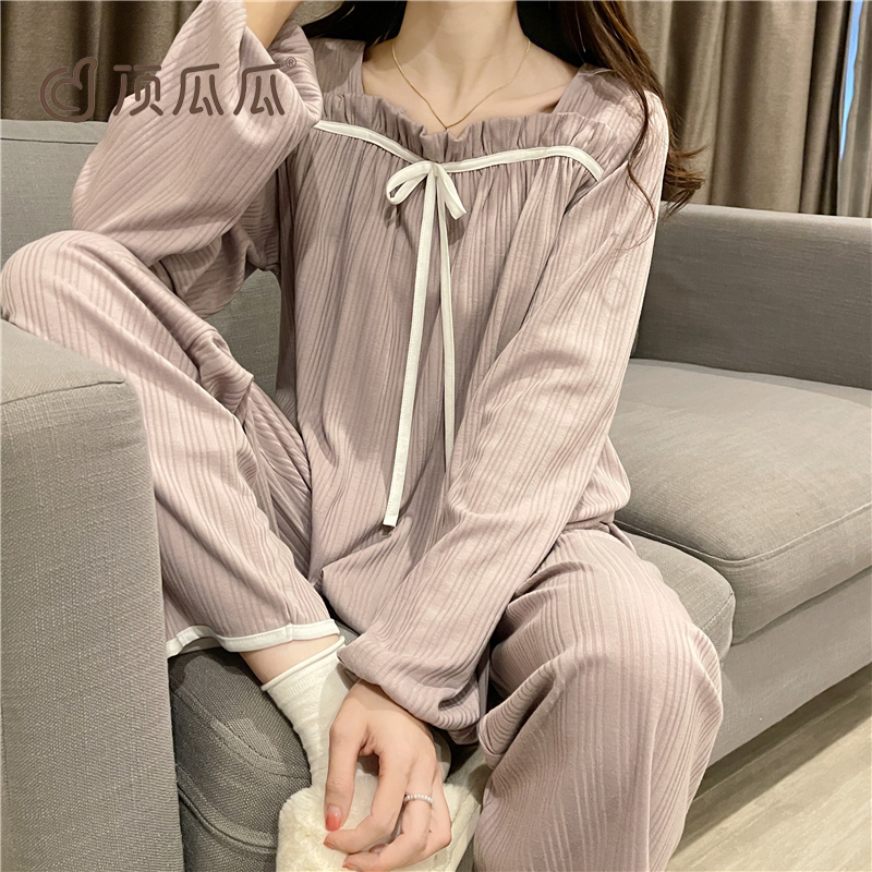 顶瓜瓜 24年冬季款 华夫格 女式开衫家居服两件套 天猫优惠券折后￥39.9包邮（￥139.9-100） 多款多色可选