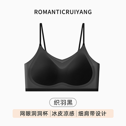 浪漫瑞杨内衣女粉底液夏薄款隐形无痕肤色细肩带美背小胸聚拢文胸