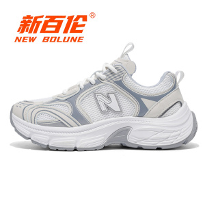 新百伦2025新款冬季情侣跑步运动阿甘鞋厚底增高轻便休闲老爹鞋