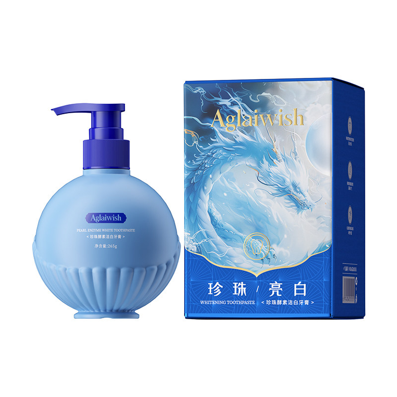 Aglaiwish珍珠酵素洁白牙膏清新口气去牙渍改善牙黄大容量