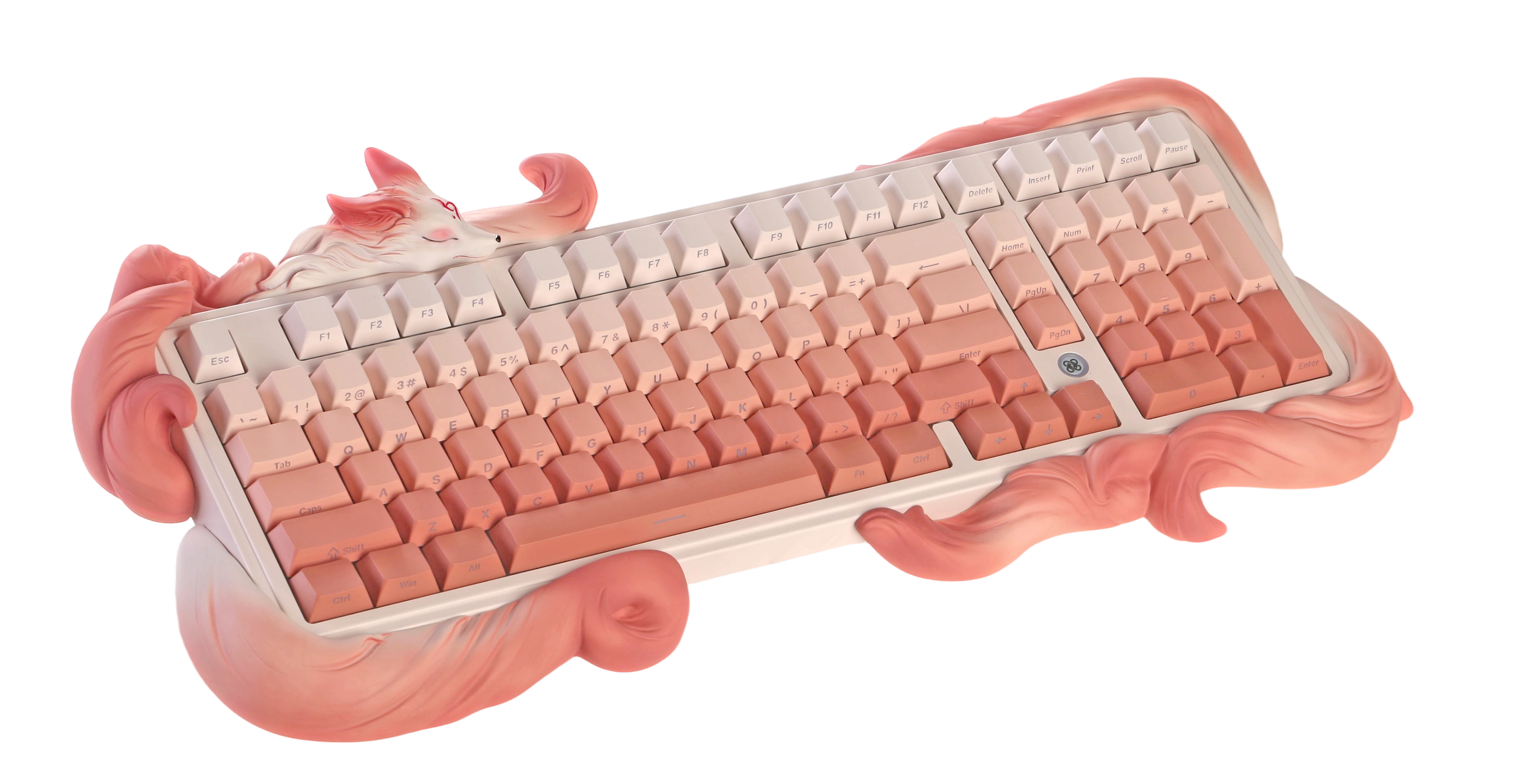 Mijing Lingrui Negenstaartvos Geleidelijke Kleurverandering Roze Aanpasbaar Mechanisch Toetsenbord Game Kantoor Ergonomie_voghion.com