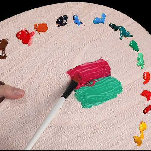 Деревянная художественная палитра, пигментированная круглая квадратная гуашь для рисования, детский акрил для школьников, большая акварель