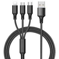 [1] Black [2A Fast Charge] Android+Apple+Type-C