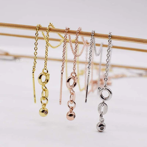 Половина серебра 925 пробы, крестовая цепочка, О-цепочка, одинарная цепочка, ожерелье из змеиной кости с иглой, силиконовая регулировка, аксессуары для цепочки с шариком