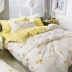 in gió lưới giường đỏ bốn mảnh set chic quilt cover sheet sinh viên ký túc xá đơn 3 mảnh set quilt hai mảnh set - Bộ đồ giường bốn mảnh