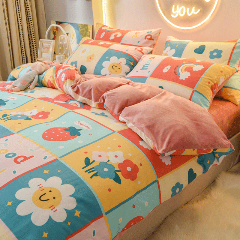 antarctica cotton quilt cover single piece coral veet quilt single autumn winter single student dormitory flannel quilt cover double