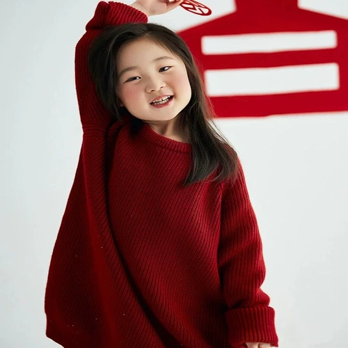 Красный реквизит для фотографии, осенний свитер, 3 лет, китайский стиль