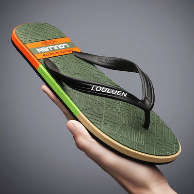 taobao agent Fashionable flip flops, trend non-slip beach slide, slippers, 2022 collection, Korean style