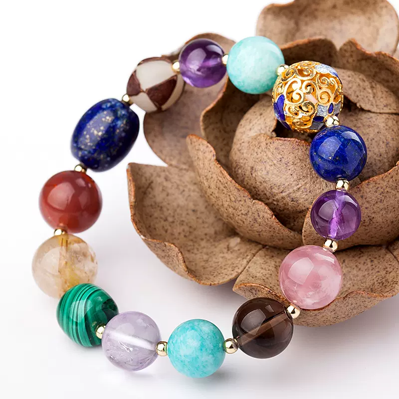 恋上链紫水晶手链青金石天河石红玛瑙多宝手串 恋上链紫水晶手链青金石天河石红玛瑙多宝手串